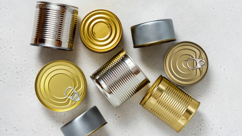 variety of tin cans