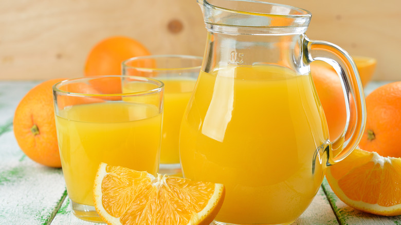 Pitcher of orange juice