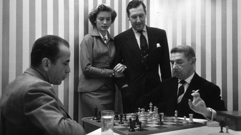 Humphrey Bogart and Michael Romanoff playing chess