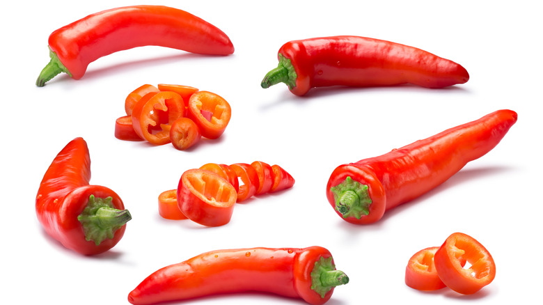 isolated Hungarian peppers