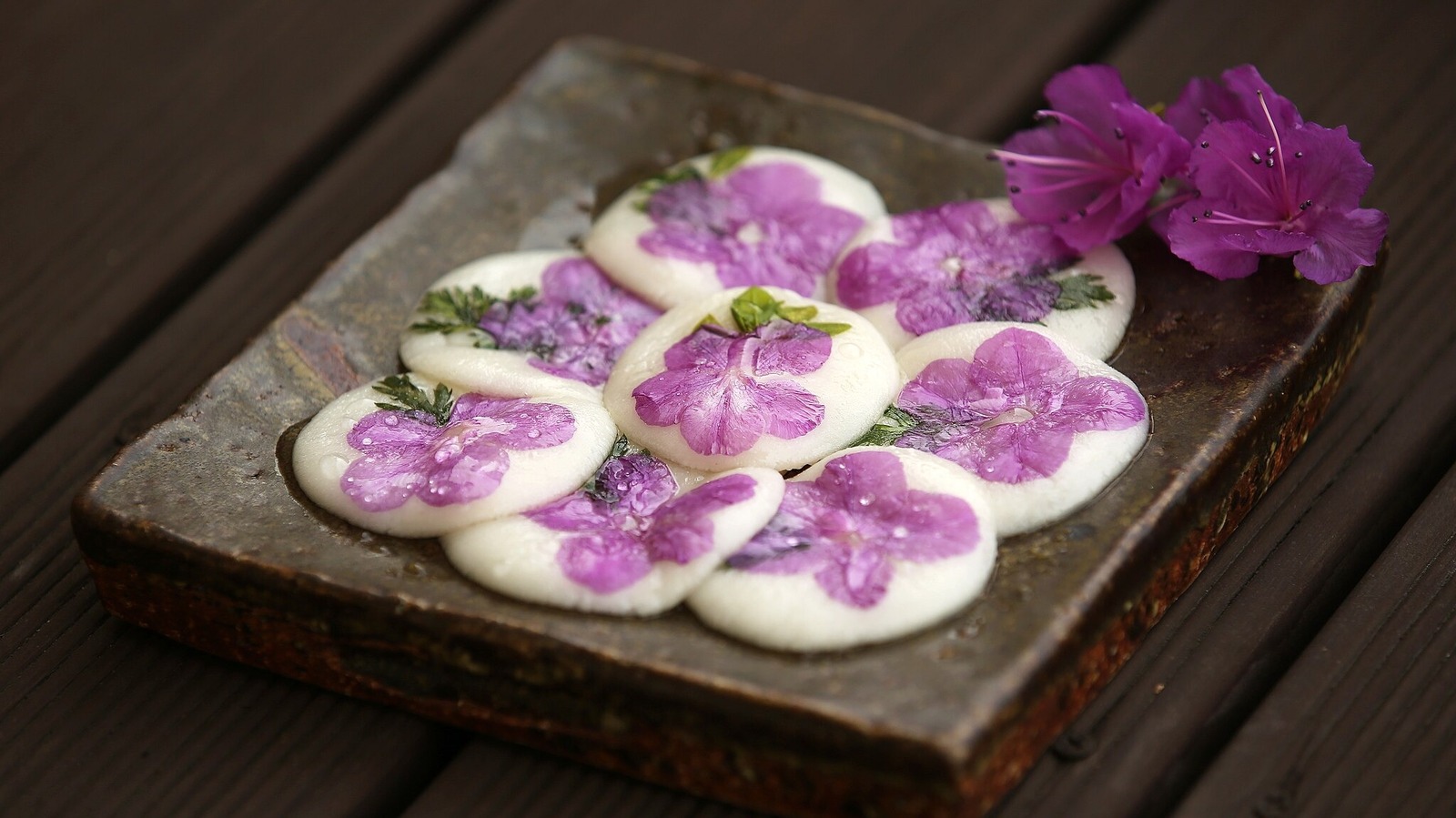 Hwajeon, The Beautiful Fried Rice Cakes Decorated With Edible Flowers