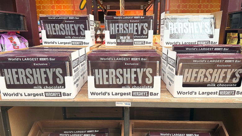 World's Largest Hershey Bar on shelf at Hershey's Chocolate World
