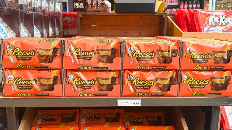 World's Largest Reese's Cups on shelf at Hershey's Chocolate World
