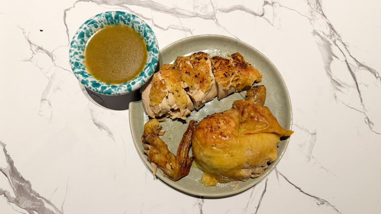martha stewart roast chicken on a plate