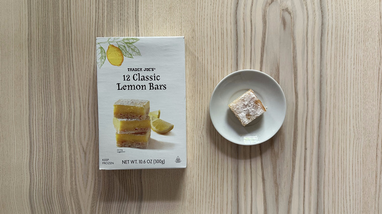 Trader Joe's Classic Lemon Bars on wooden table