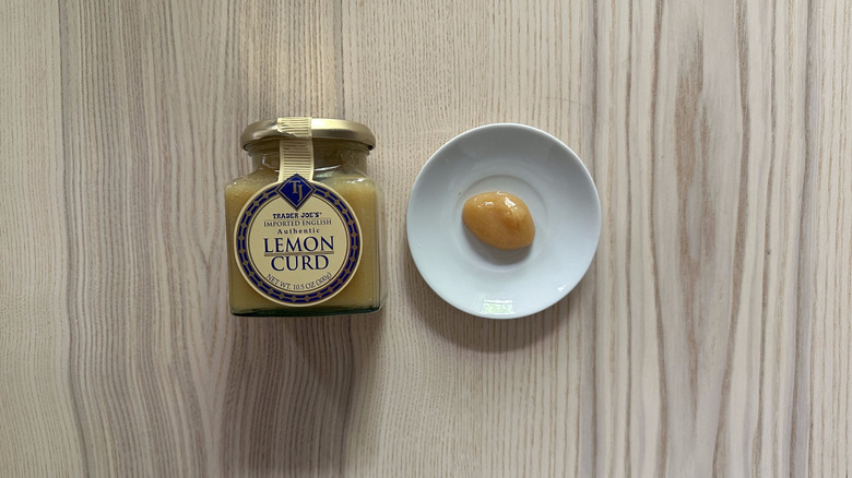 Trader Joe's Lemon Curd on wooden table