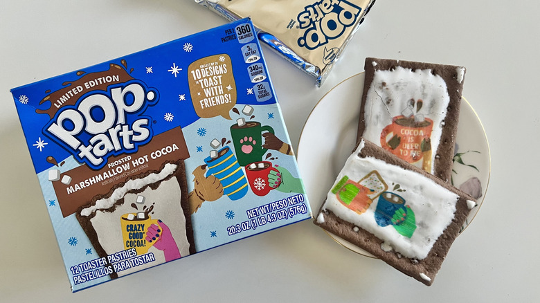 Two Pop-Tarts Frosted Marshmallow Hot Cocoa on a plate