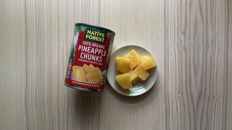 Native Forest Organic Pineapple Chunks on wooden table