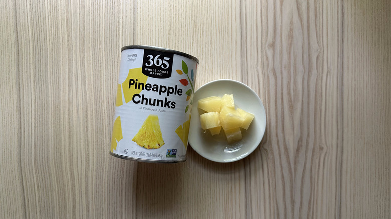 365 Pineapple Chunks on wooden table
