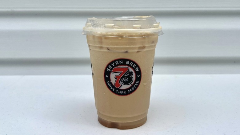7 Brew Original Pumpkin Blondie Breve in to-go cup