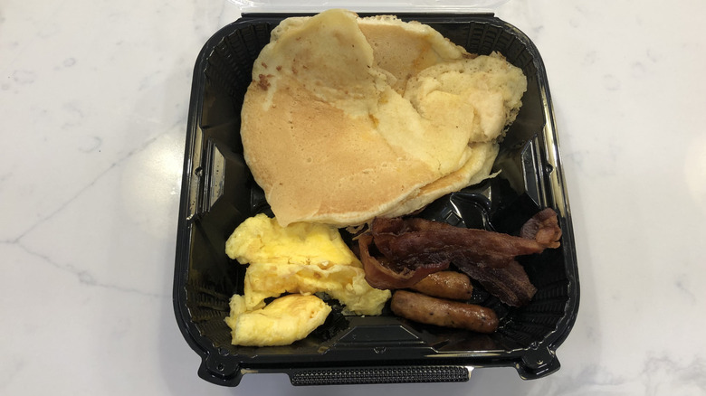 Denny's Original Grand Slam in a to-go container