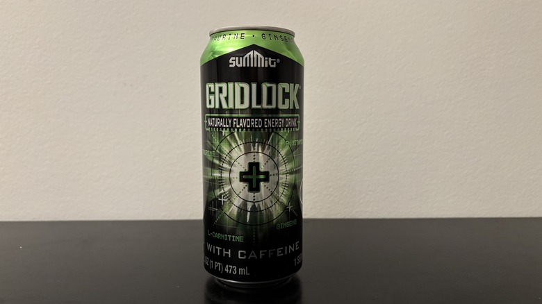a can of summit gridlock energy drink on a table