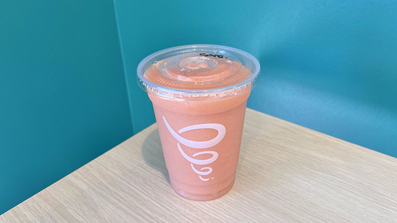 Strawberry Surfrider smoothie in a cup