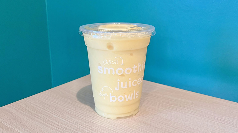 Mango-a-go-go smoothie in a cup