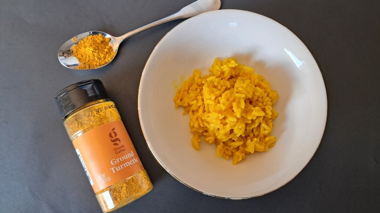 tumeric rice and spice jar