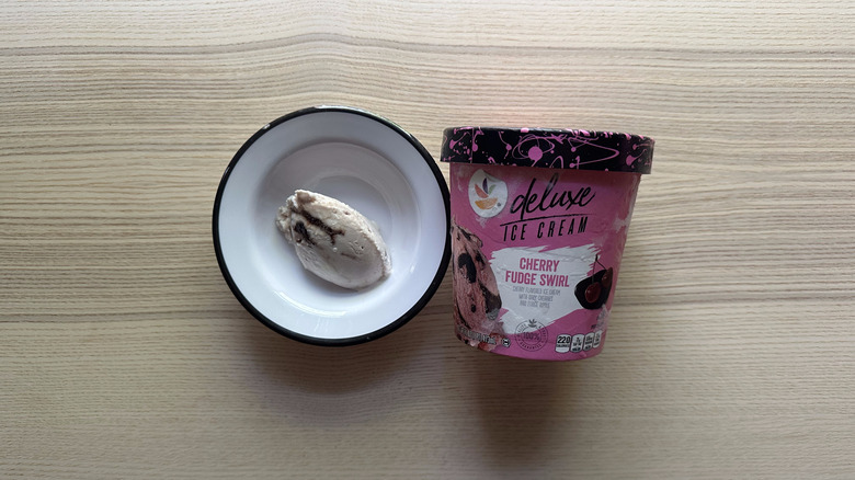 Stop and Shop Deluxe Cherry Fudge Swirl on wooden table