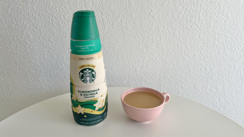 Starbucks Sugar Cookie Latte creamer on a table