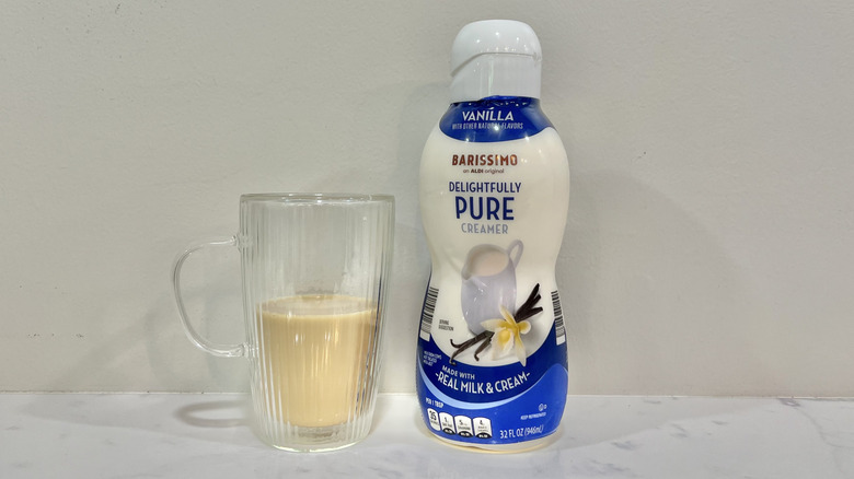 Aldi Barissimo Delightfully Pure vanilla coffee creamer.