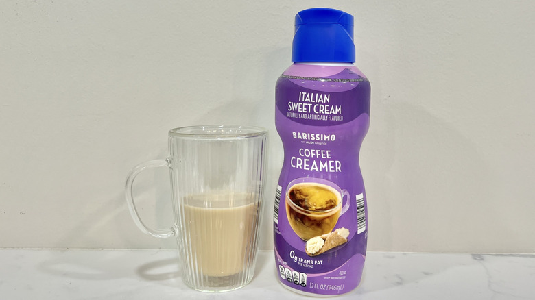 Aldi Barissimo Italian sweet cream coffee creamer.