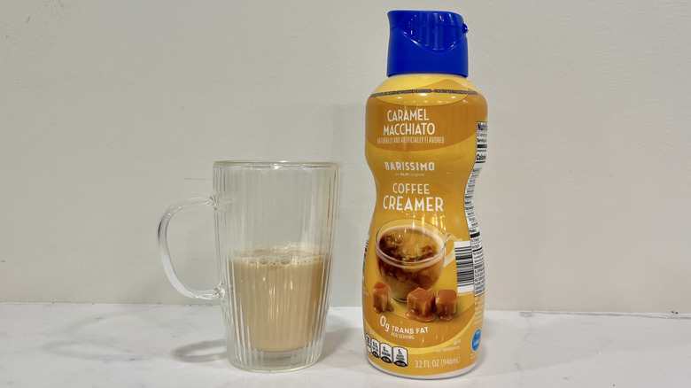Aldi Barissimo caramel macchiato coffee creamer.