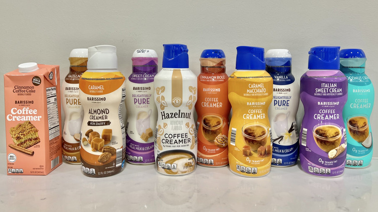 10 Aldi Barissimo coffee creamers.
