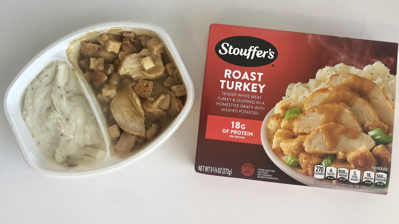 Stouffer's roast turkey breast frozen dinner.