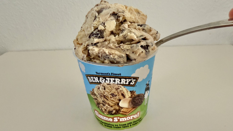 Spoon with Ben & Jerry's Gimme S'more Toasted Ice Cream