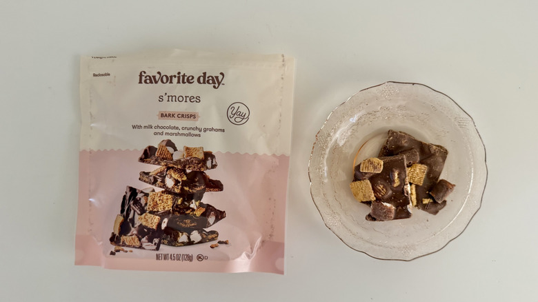 Bag of Favorite Day S'mores Bark Crisps on a table