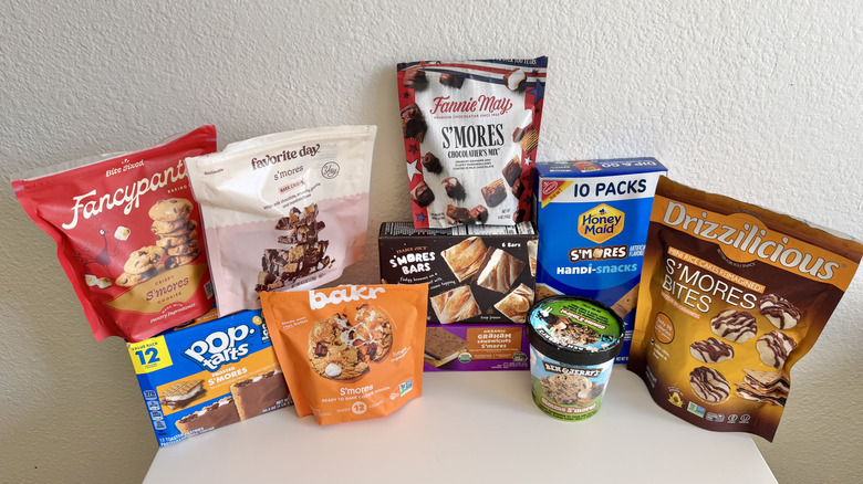 Various s'mores products on a table