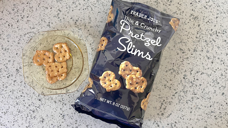 Multiple  Pretzel Slims on a plate