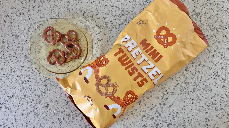 Mini Pretzel Twists bag on a countertop
