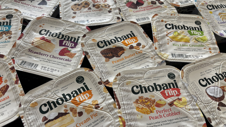 Chobani Flip yogurts on countertop