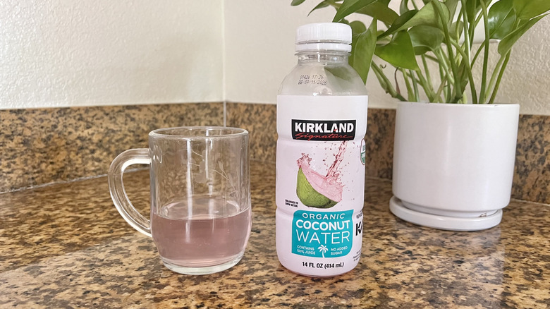 Organic coconut water container and glass