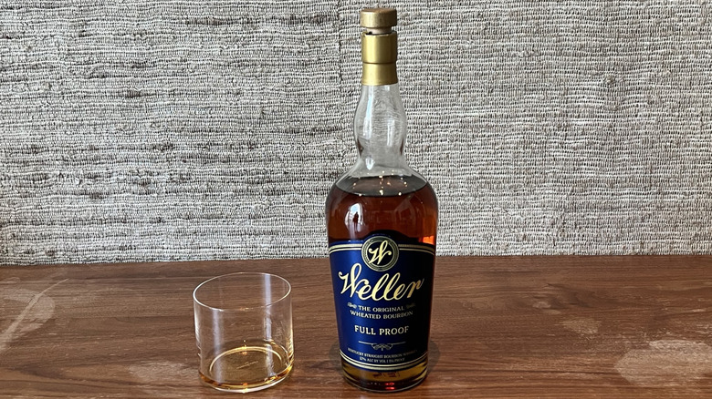 Weller Full Proof in bottle and glass