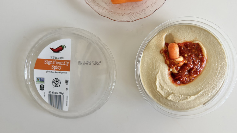 Open container of Park Street Deli Significantly Spicy Hummus