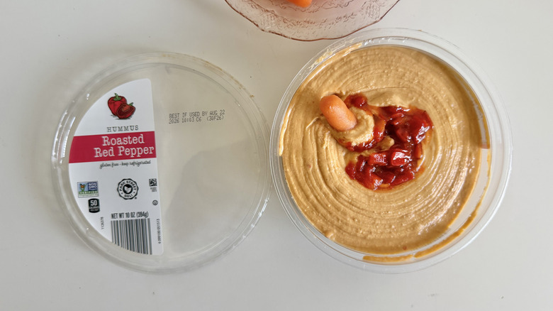 Park Street Deli Red Pepper Hummus on a table