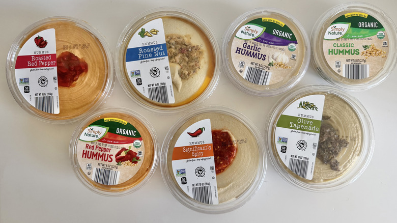 Top view Aldi hummus containers