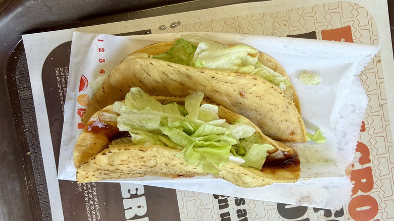 Burger King tacos on paper wrapper