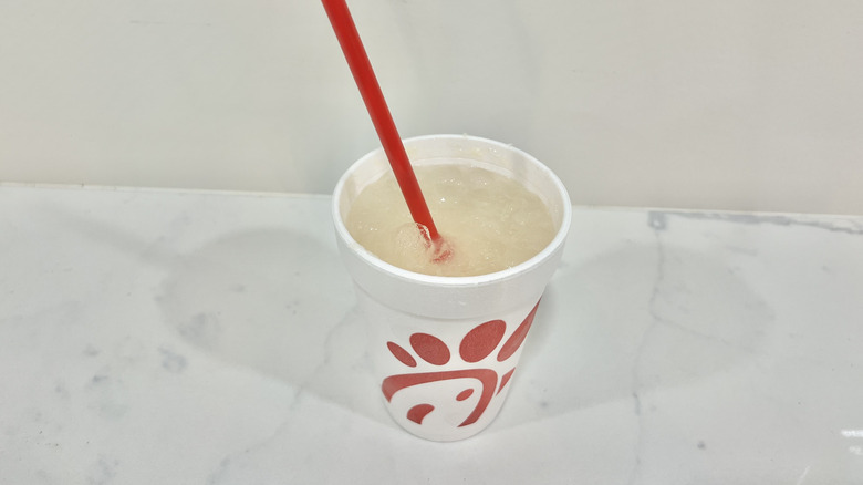 Chick-fil-A Diet Lemonade with straw.
