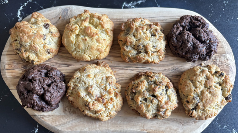 Levain Bakery cookies on wooden board