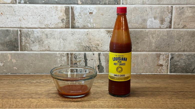 bottle of Louisiana Garlic Lovers hot sauce
