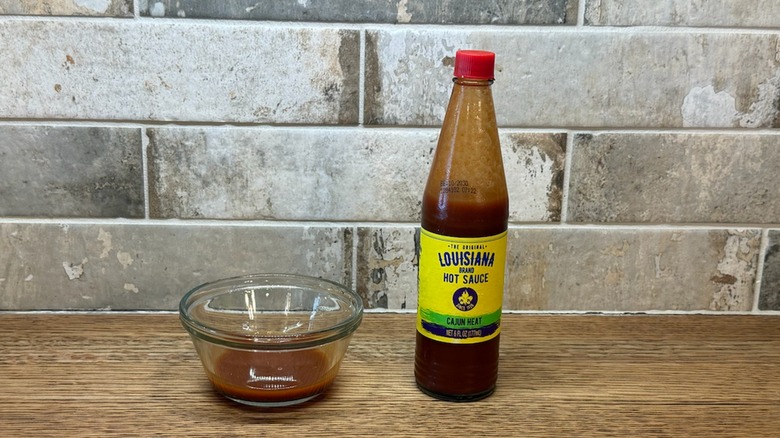 bottle of Louisiana hot sauce in Cajun Heat