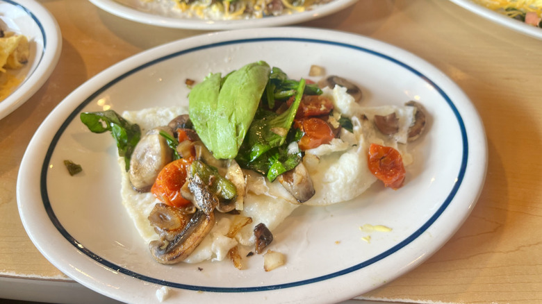 IHOP Veg Egg White Omelette served on a plate with avocado garnish