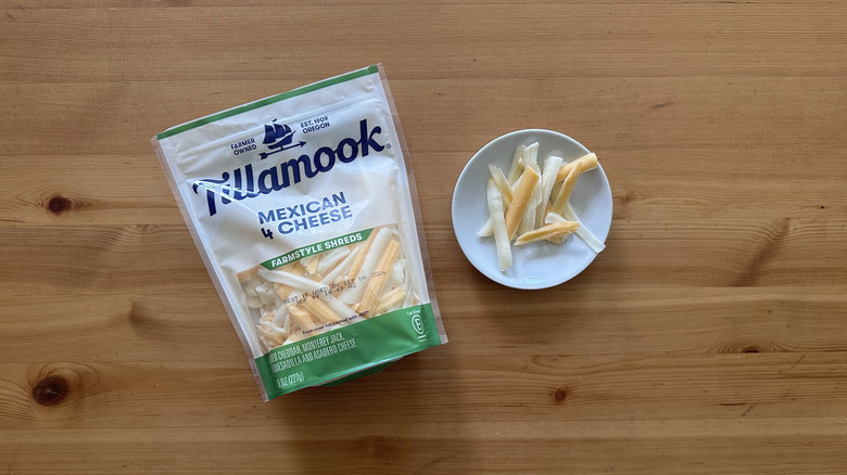 Tillamook Mexican 4 Cheese on wooden table