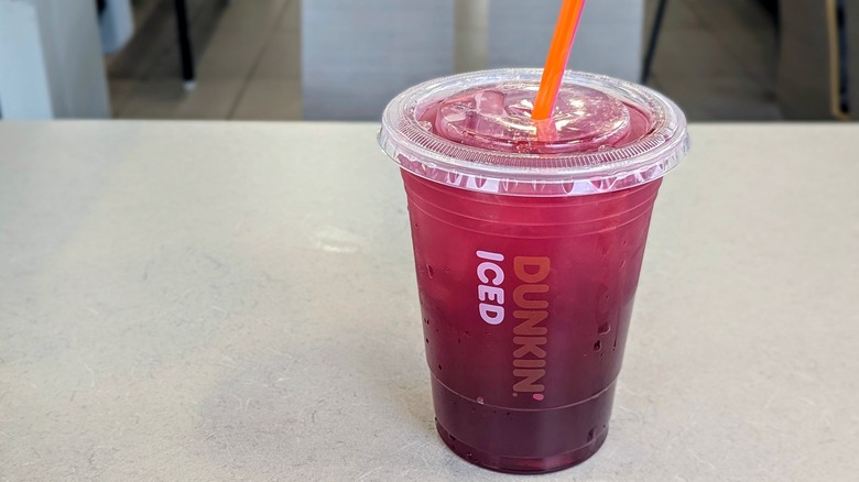 Dunkin' Berry Sangria Refresher on table