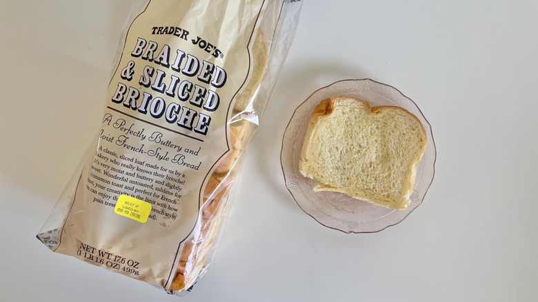 Trader Joe's Sliced Brioche slice on a plate