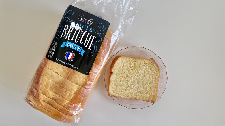 Aldi Specially Selected Brioche Loaf sliced on a plate