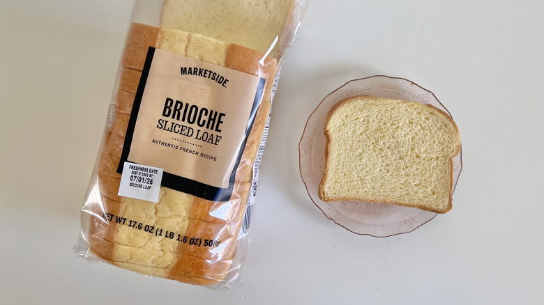 Walmart Marketside Brioche Bread slice on a plate