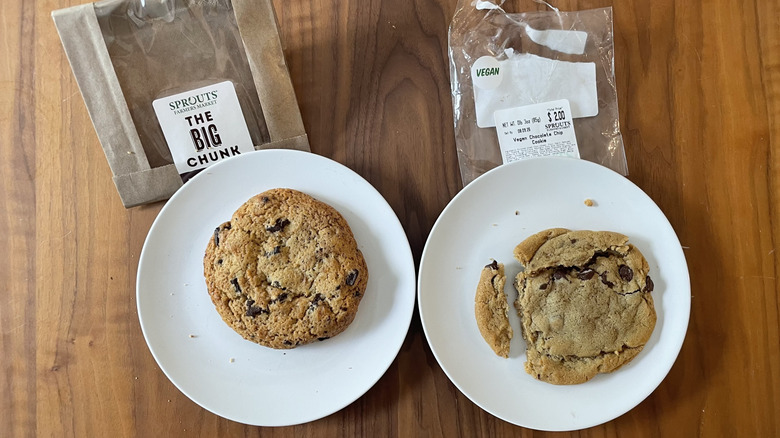 Sprouts cookies on plate and with packaging