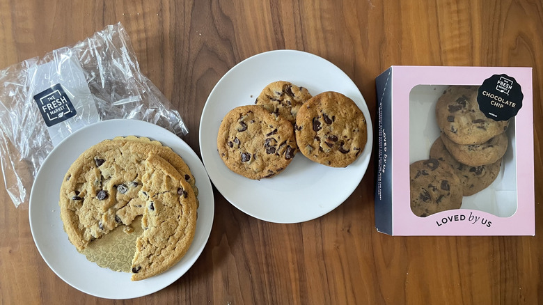 Fresh Market cookies on a plate and with packaging